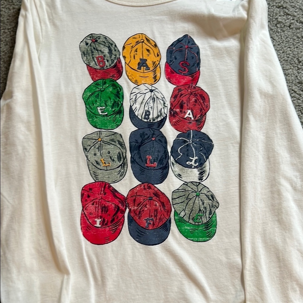 GAP Kids Long Sleeve Tee with Colorful Cap Design- NWOT⭐️